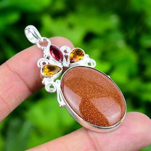 Joyería de Piedra Solar para Mujer, Colgante de Plata Estilo Boho, Plata de Ley 925, Colgante Hecho a Mano de Moda, Regalo para Mamá - Product Image 2