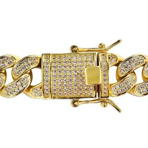 Cadena de Eslabones de Plata de Ley 925 para Hombre, Unisex, Chapada en Oro Sólido, con Diamantes Moissanite VVS, Estilo Hip-Hop, Cadenas Finas, Collares - Product Image 4