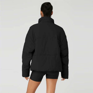 Chaqueta acolchada de Invierno para mujer, abrigo personalizado, estilo bombardero cálido, líneas decorativas acolchadas, sudaderas con capucha de talla grande - Product Image 2