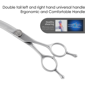 El mejor acabado satinado, calidad de tornillo elegante, tijeras de hoja afilada para el cuidado de perros curvadas para mascotas, tijeras de aseo de diseño personalizado - Product Image 4