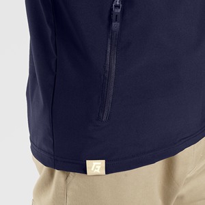 Veste Matrix marine décontractée style vintage col montant fermeture éclair automne printemps imperméable enduite de PU design patchwork - Product Image 5