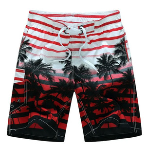Shorts de Playa para Hombre, a Rayas, Transpirables, de Secado Rápido, con Cordón en la Cintura, Casuales, Personalizables, de Poliéster - Product Image 1
