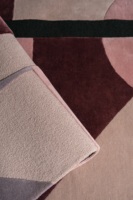 Moderner Geometrischer Hochfloriger Handgetufteter Luxus-Teppich aus Rot-Schwarzer Wolle und Tencel mit Latex-Rückseite für Wohnzimmer, Schlafzimmer, Weihnachtsgeschenk
