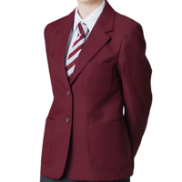 Blazer Escolar de Lana para Mujer de Alta Calidad, con Bordado Floral, Cierre de un Botón, Diseño Tejido, Capucha y Cuello de Solapa