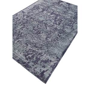 Tapis rectangulaire en coton biologique bleu Konstrukt, tissé à la main, en laine, bambou et soie, motif médaillon, pour la maison, le couloir, modèle HWB-5006 - Product Image 2