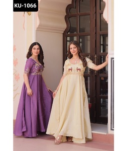 Indian andPakistani Style Traditional Wear Long Anarkali Gowns with Beads Embroidered Work Ethnic Wear Salwar Kameez <b>Suit</b> - Product Image 1