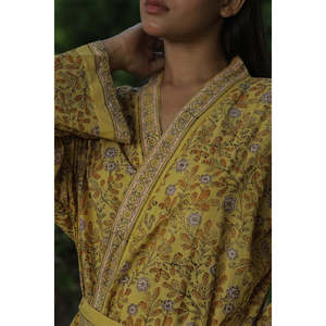 Bata Larga de Algodón Estilo Boho para Mujer, Estampado Floral, con Bolsillos, Talla Única, Tela Ligera y Transpirable para Playa o Traje de Baño - Product Image 4
