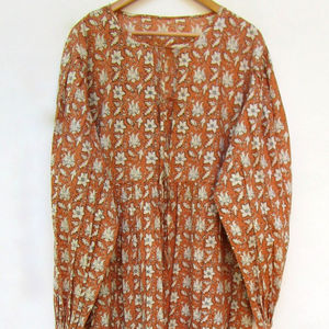 Impresionante elegante recién llegado algodón ditsy flor impresa ropa de mujer A-line largo Maxi vestido casual indio desgaste largo Max vestidos - Product Image 1