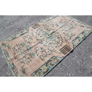 พรมวินเทจ ขนาด 4.6x7.8 ฟุต พรมตุรกี สีเบจเขียวลายพราง พรมขนสัตว์ - Product Image 2