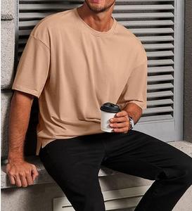 Custom Logo Heavy Weight <b>Tshirts</b> Over size Tee Shirt Summer Sportswear Half Sleeves Thick Cotton Loose Oversized Blank T Shirts - Product Image 4