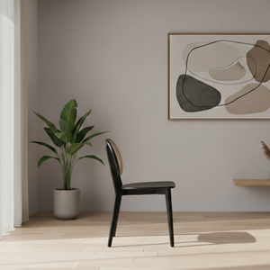 Modern Design Natural Rattan Wooden <b>Dining</b> <b>Chair</b> with <b>Black</b> Back Foldable for Home Park & Apartment <b>Dining</b> <b>Rooms</b> - Product Image 5