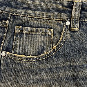 กางเกงยีนส์ฮิปฮอปของผู้ชายทรงตรงผ้าเดนิมวินเทจซีดซีดซีดซีดซีดสไตล์ใหม่สำหรับฤดูร้อน - Product Image 2