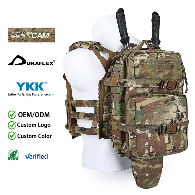 Tactical Backpack with Laser Cut MOLLE Panel Detachable Assault Pack for Outdoor Training