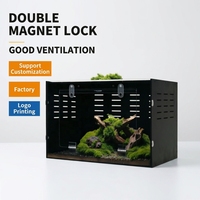 Enclos professionnel pour reptiles avec ventilation latérale, fermeture à pression, en acrylique/PVC, style boîte, pour la reproduction des geckos et des amphibiens