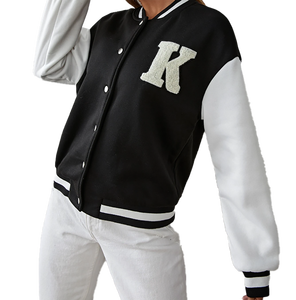 Chaqueta de bombardero icónica de Chicago retro de primavera para hombre con cuello levantado de lona y logotipo en la parte delantera - Product Image 5