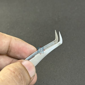 Pinzas Profesionales de Acero Inoxidable para Extensiones de Pestañas, Alta Calidad, Duraderas, Antiestáticas, Precisión, Gris, GE-5555-12, 10 mm - Product Image 5