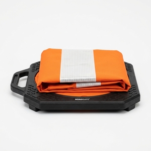 Cône de signalisation orange pliable avec bande réfléchissante - Cône de sécurité routière portable pliable en tissu Oxford - Product Image 1