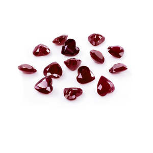Cœurs de rubis naturels africains non traités de haute qualité, calibrés, pierres précieuses en vrac 5mm 5.5mm, couleurs rose jade poli, rose-jade - Product Image 2