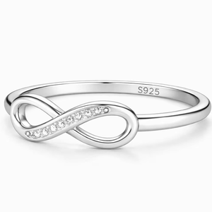 Anillo Infinito de Plata de Ley 925, Diseño Minimalista, Anillo de Plata Maciza para Mujer, Joyería de Promesa, Venta al por Mayor OEM - Product Image 1