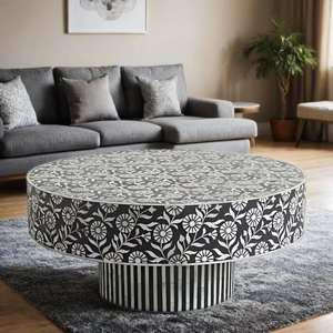 Suministro Directo de Fábrica de Mesa de Centro con Incrustaciones de Hueso de Diseño, Muebles de Madera Hechos a Mano de Alta Calidad para Decoración del Hogar a un Precio Razonable - Product Image 5