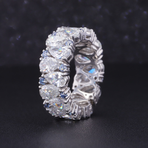 925 Silver IGI Certified Luxury Wedding <b>Band</b> Stylish Double Halo Engagement <b>Ring</b> VVS Emerald Cut Moissanite Diamond Party <b>Ring</b> - Product Image 4