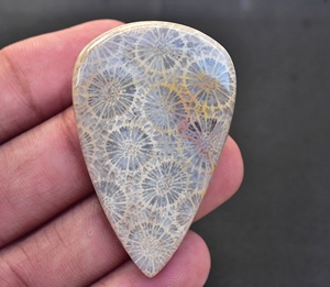 Meilleure qualité!!, Grade supérieure Cabochon de corail en pierre précieuse de fossile de corail, ample pour bague, bijoux en argent - Product Image 1