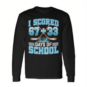 Polo à manches longues 100 Days of School Hockey Drip Boy 100th Day of School 6733 Produit promotionnel - Product Image 2