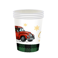 Ensemble de décoration de voiture à thème sapin de Noël, rouge et vert à carreaux, pour adultes, vaisselle jetable écologique en papier, assiettes, Halloween