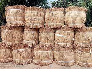 ผักตบชวาแห้งเวียดนาม (Eichhornia Crassipes) สีน้ำตาลธรรมชาติ หนา 6 มม. ยาว 40-60 ซม. แกนใยพลาสติก PP ทอ - Product Image 4