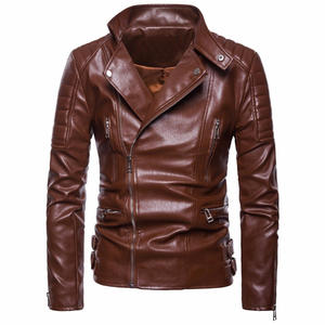 Veste en cuir naturel pour hommes, col montant Business, fourrure décontractée, une pièce, doublure en peluche Super douce pour hommes, hiver épais et chaud - Product Image 4