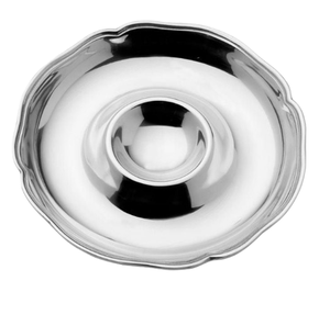 Bord festonné en aluminium puce et trempette plateau en métal salade désert fruits plateau de nourriture miroir poli décoratif métal puce Dip plateau - Product Image 1