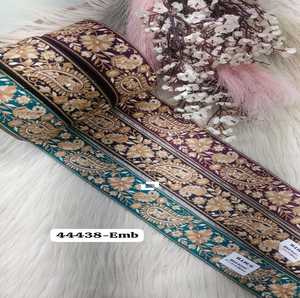 Cordones de diseño de cachemir bordados hechos a medida en 1,5 pulgadas de ancho para prendas y trajes de mujer y también para reventa. - Product Image 1