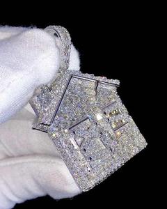 Pendentif Fleur Rose Personnalisé en Moissanite et Diamants Sertis, Bijoux Hip Hop pour Femme, Design Floral, Qualité VVS, Coupe Excellente, Bling N - Product Image 5