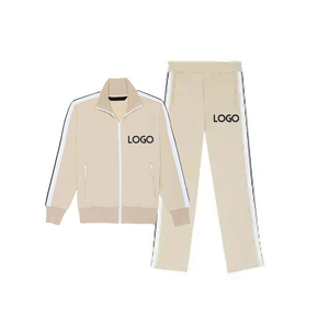 OEM โลโก้ที่กําหนดเองแฟชั่นสบายๆซิปแจ็คเก็ต Sweatsuit ผู้ชายผู้หญิงที่กําหนดเองผู้ชายสองชิ้นชุดกีฬาชุดวอร์ม - Product Image 4