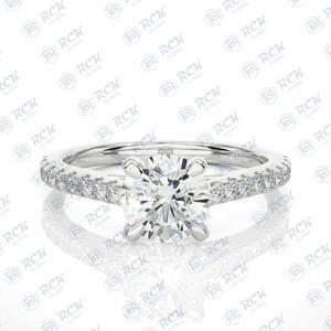 1,70 TCW redondo brillante corte solitario con acentos Moissanite anillo para mujer/anillo de regalo de aniversario para amor regalo de cumpleaños - Product Image 6