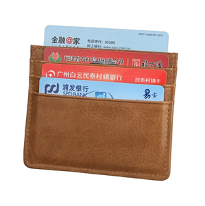 Tarjetero personalizado de piel auténtica, tarjetero de alta calidad para hombre, Cartera de bolsillo, minifallado inteligente, piel Crazy Horse - Product Image 1