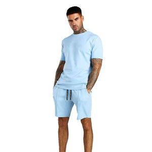 Vente en gros Ensemble de survêtements d'été pour hommes de grande taille à manches courtes et tissu tricoté respirant Conception du fabricant pas cher - Product Image 4