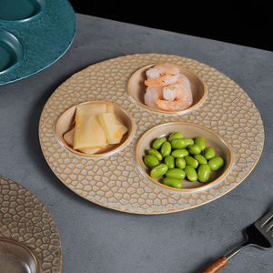 Piatto ecologico in ceramica verde per ristoranti collezione <span class=keywords><strong>di</strong></span> piatti Gourmet in porcellana <span class=keywords><strong>di</strong></span> Plato de Ceramic - Product Image 5