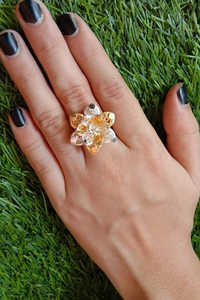 Modern Dual Tone Silver Filigree Handmade Fashion Ring Classic Accessory with <b>Lotus</b> Design High Grade Lining New - Product Image 3