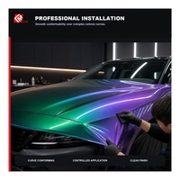 Film de protection de peinture automobile TPU PPF irisé, couleur changeante violet rose or vert, installation sèche ou humide