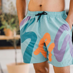 Shorts de bain confortables à séchage rapide, sublimation, recyclage, logo personnalisé, imprimé classique décontracté, maillots de bain pour hommes - Product Image 1