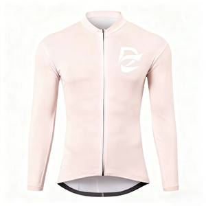 Uniforme de Ciclismo Unisex de Alta Calidad, Personalizable, Manga Larga, Color Rosa Claro, Jersey MTB de Secado Rápido y Transpirable para Eventos de Ciclismo de Carretera - Product Image 1