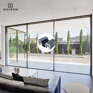 200mm prix de gros cadre en aluminium enduit de poudre porte-fenêtre aluminium Double vitrage porte coulissante profilé en aluminium