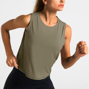Haut de yoga OEM pour femmes, vêtements de sport de style court avec tissu respirant, taille personnalisable et options de couleur d'impression de marque - Product Image 2