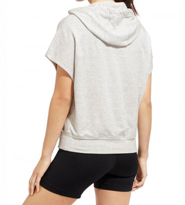 Sudadera con capucha de manga corta para mujer más vendida, ropa con capucha gris impresa personalizada, sudaderas con capucha y sudaderas para mujer - Product Image 6