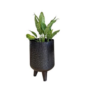 Jardinière ou pot de fleurs en métal texturé de designer moderne avec pieds Couleur et taille personnalisées avec tailles 23x23x40 cm - Product Image 1