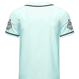 Jersey de béisbol americano personalizado de alta calidad transpirable ligero sublimación impreso equipo uniforme botón frontal malla al por mayor - Product Image 4