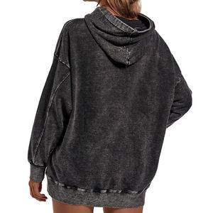 Novedad: Sudaderas con Capucha para Mujer con Logotipo Personalizado, Lavado Ácido, Estilo Vintage, Talla Grande, Servicio OEM - Product Image 5