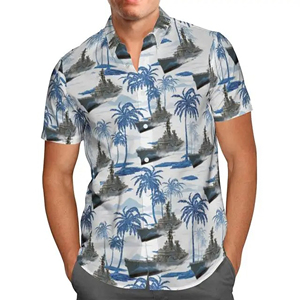 Fait sur mesure 2025 nouveauté hawaïen Camp coton sergé chemise surdimensionné bouton conception pour Resort mode décontracté Streetwear - Product Image 5