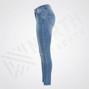 Fabricant professionnel de jeans pour femmes à taille haute, pantalons en coton respirant, impression personnalisée, vente en gros d'usine, vêtements de rue tendance - Product Image 3